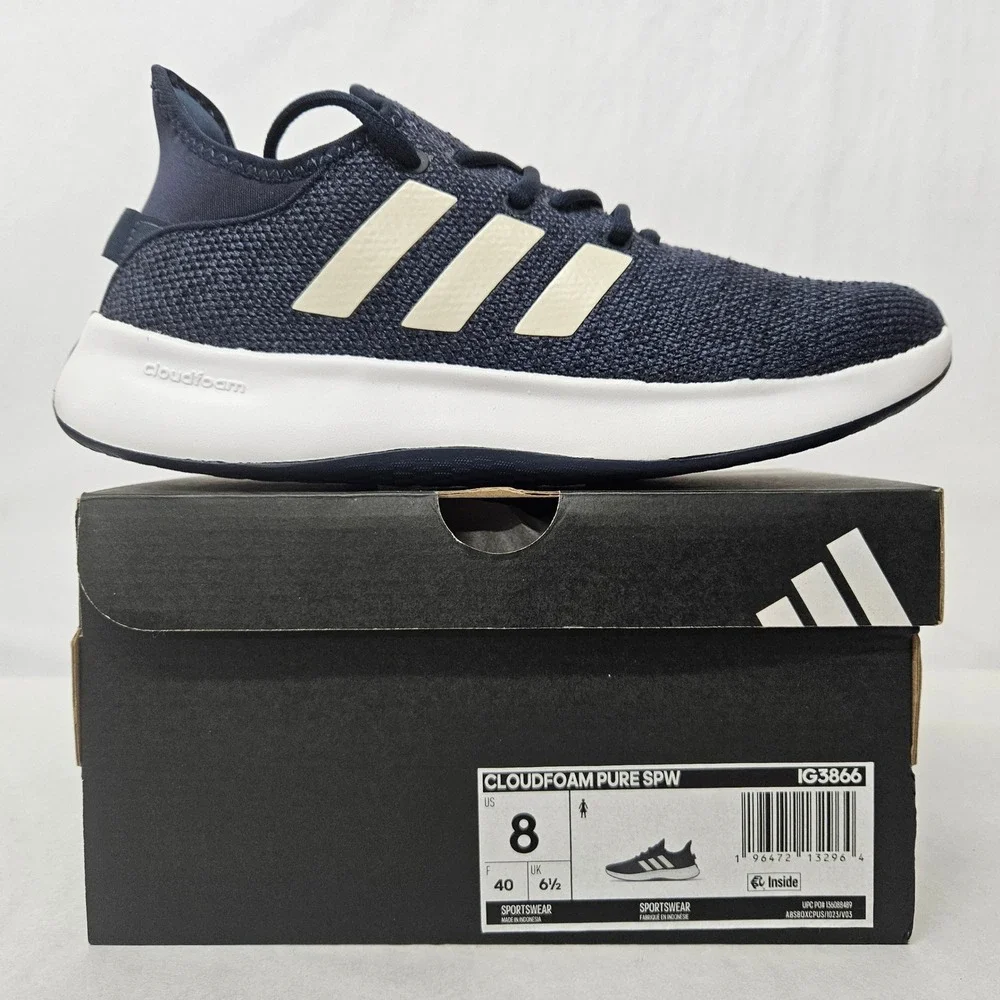 Adidas Coudfoam Pure SPW‎ Casual Athletic Shoe IG3866 Blue White Women's Size 8